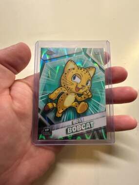 2026 VeeFriends Topps Chrome Boss Bobcat Aqua Wave Refractor Trading Card 78/199